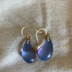 Alexis Bittar Lucite Dewdrop Earrings in Steel Blue